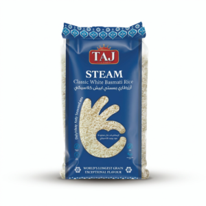 TAJ STEAM BASMATI RICE 908GR